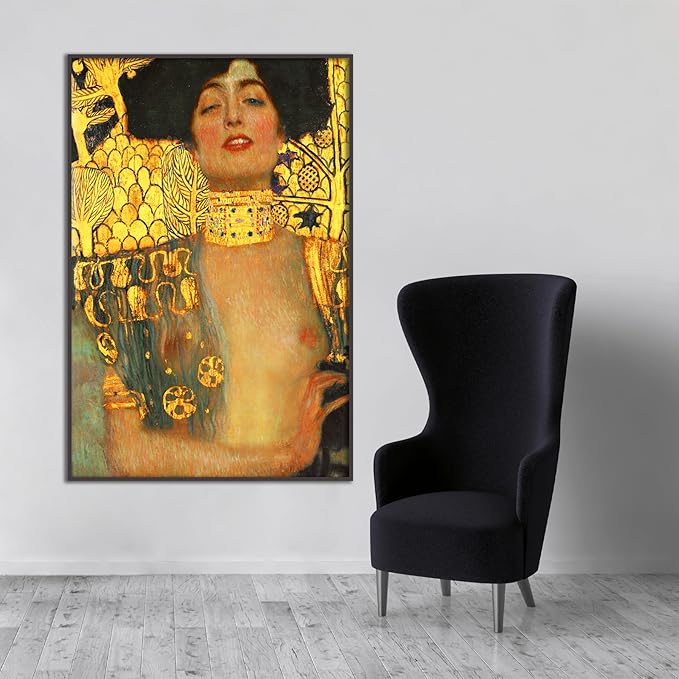OKRA Gustav Klimt Canvas Wall Art Judith Portrait Poster Vintage Poster Master Painting Print Modern Home Decor Suitable for Bedroom Living Room Office Wall Decor Unframed(8x12in/20x30cm)