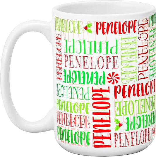 Let's Make Memories Personalized You Name It Holiday Mug - Stocking Stuffer for Christmas - Christmas Drinkware - Coffee Mug - Customized Holiday Name Art