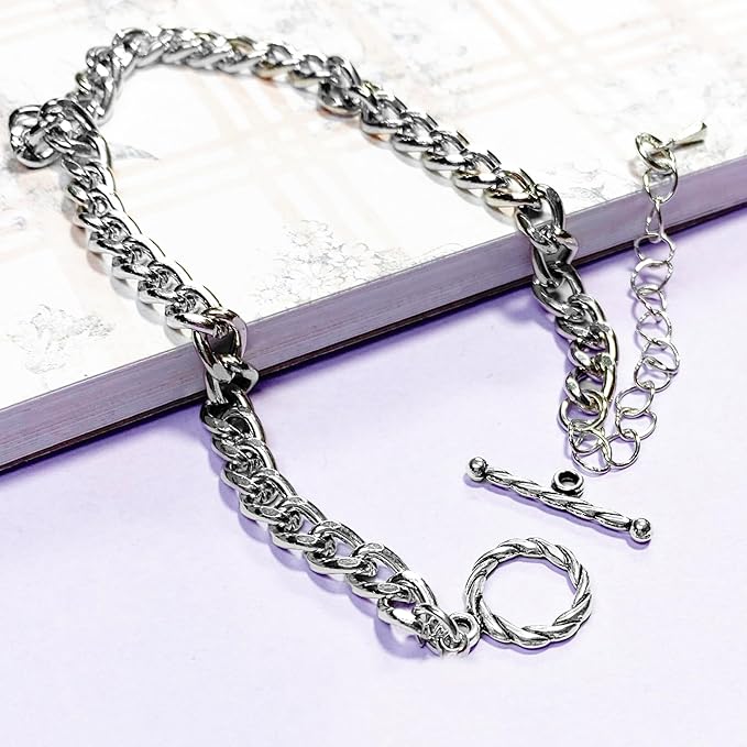 Silver Clasp Toggle Swirl Clasps Toggle Findings for Necklace Making kit 100 Set