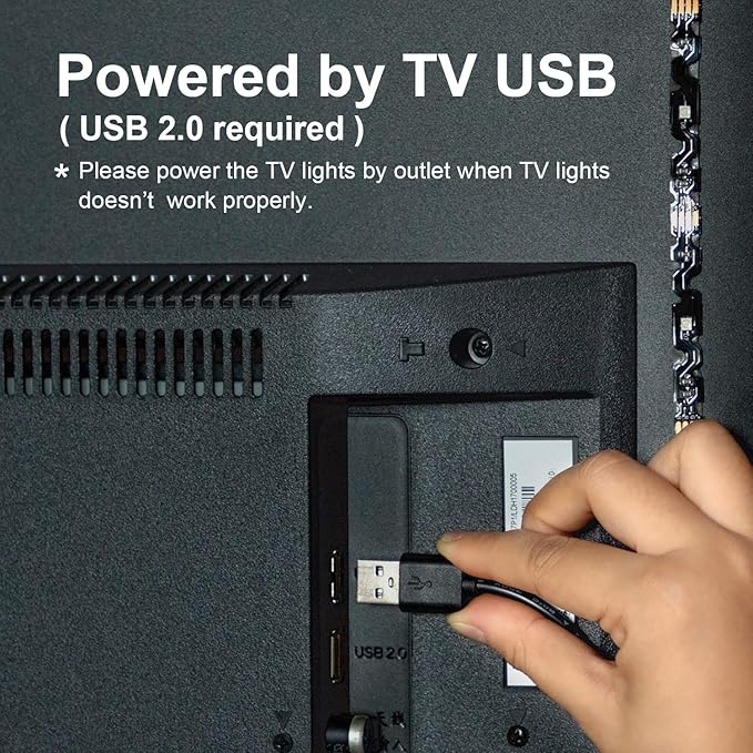 HAMLITE TV Bias Lighting 6500K True White for 70 72 75 80 82 85 Inch TV, 18Ft USB TV LED Backlight with RF Remote Cover 4 Sides Behind TV Background Room Decor Gaming Light for Men Ambient Mood Light