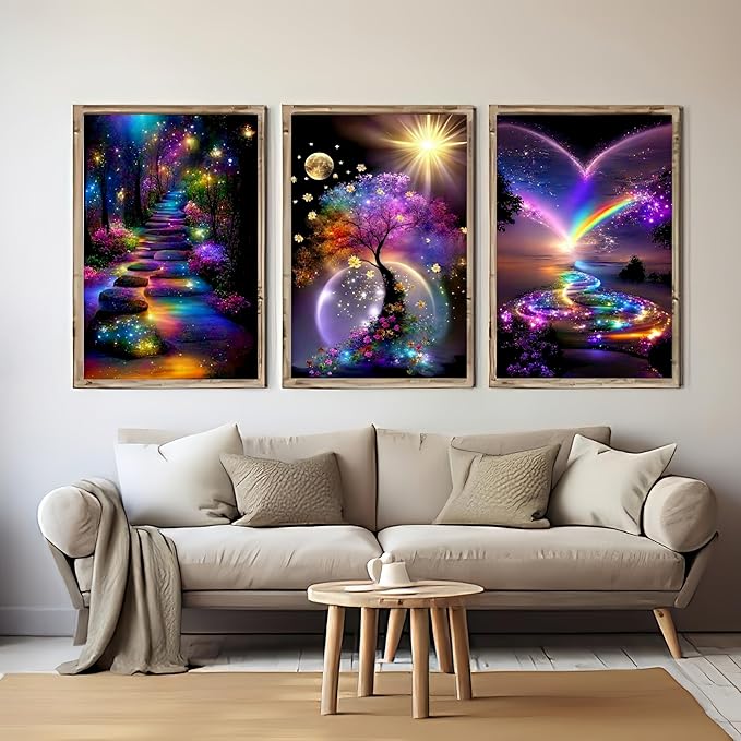 6 Pack Diamond Art Kits for Adults, Butterfly Flower Landscape 5D Diamond Painting for Adult Beginners, DIY Full Drill Round Gem Painting Dot Art Sets, Home Wall Decor 9.8x13.8 Inch