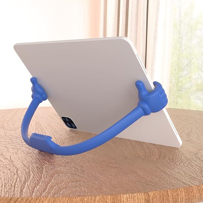 Honsky Adjustable Tablet Stand, Portable Phone Holder for Desk Bed - Multi-Angle Drawing Stand Compatible with All Tablets (2 Pack Blue)