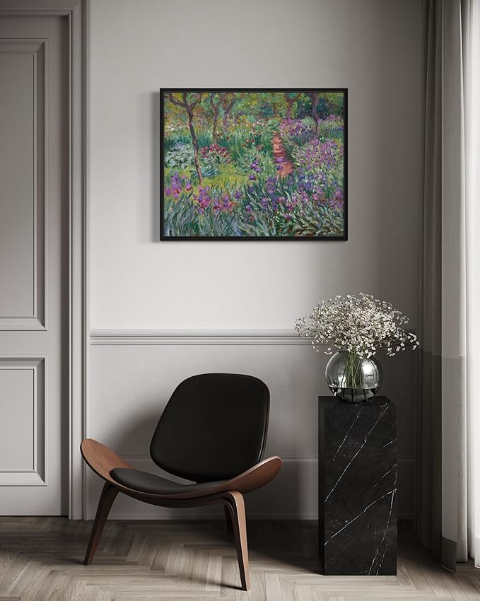 The Artist’s Garden Claude Monet Wall Art Print Poster, Impressionist Painting Wall Art Wall Decor, for Bedroom and Living room Bathroom Decor 115 (The Artist’s Garden, 8 x 10 inches, Unframed)