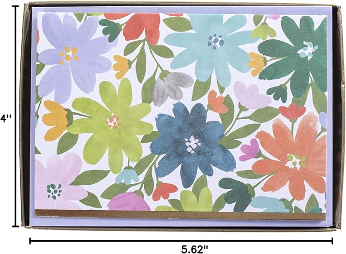 Graphique Boxed Cards, Flower Power – Includes 16 Cards with Matching Envelopes and Storage Box, Cute Stationery Made on Durable Cardstock, Cards Measure 4” x 5.625”