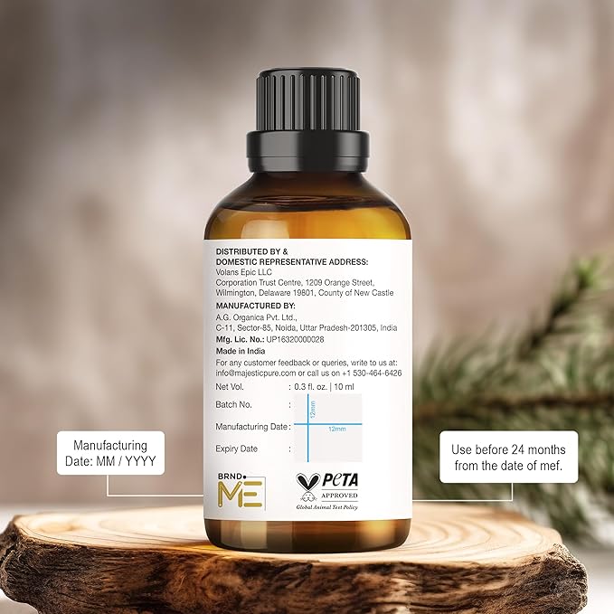 Majestic Pure Peppermint Essential Oil - 100% Pure Peppermint Oil for Aromatherapy, Massage & Topical Uses, Perfect for Diffuser & Essential Oil Diffuser - 0.3 fl. oz