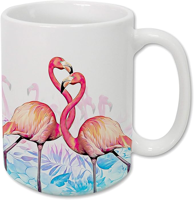 Sweet Gisele | Flamingo Mug | Ceramic Coffee Cup | Rich and Vibrant Colors | Perfect Holiday Gift | Dishwasher & Microwave Safe | Great Novelty Item Animal Mugs | 15 Fl. Oz