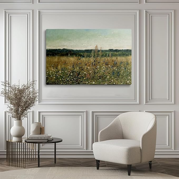 Large Vintage Botanical Wall Art-Oil Painting Print,Living Room Wall Art,Canvas Wall Art,Botanical Floral Art,Behind Couch Painting Botanical,Living Room, Bedroom, Villa Decor20x30 Framed