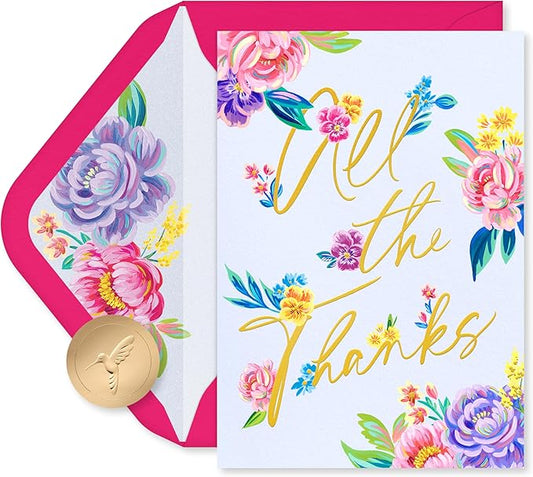 Papyrus 14-Count Blank Thank You Cards with Envelopes and Seals (All The Thanks)