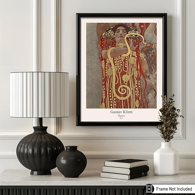 Poster Master Vintage Gustav Klimt Poster - Retro Hygieia Print - Art Nouveau - Greek Goddess of Health Art - Symbolism Art - Classic Painting - Aesthetic Living Room Decor - 11x14 UNFRAMED Wall Art