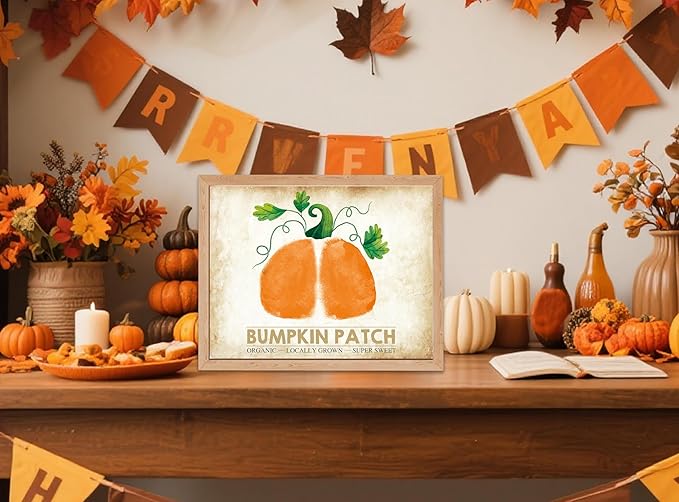 Halloween Pumpkin Art Crafts for My First Halloween, Newborn Bum Handprint Keepsake Gifts, 10 Bulk 8.5x11 Inch DIY Card Making Supplies for Baby Shower Activities, Nursery Decor