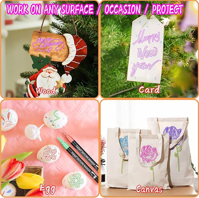Caliart Stocking Stuffers for Kids Teen Girls, 36 Colors Outline Markers Shimmer Glitter Pens, Christmas Tween Teen Girl Gifts Trendy Stuff, Art Supplies for 6-8-10-12 Year Old Cool Fun Craft Drawing