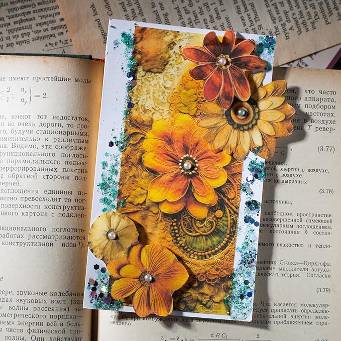 Vintage Bohemian Floral Scrapbook Paper - 180 Sheets Old Antique Boho Gypsy Floral Feather Journaling Scrapbook Supplies Craft Paper for Writing Envelopes,Poster,Planners
