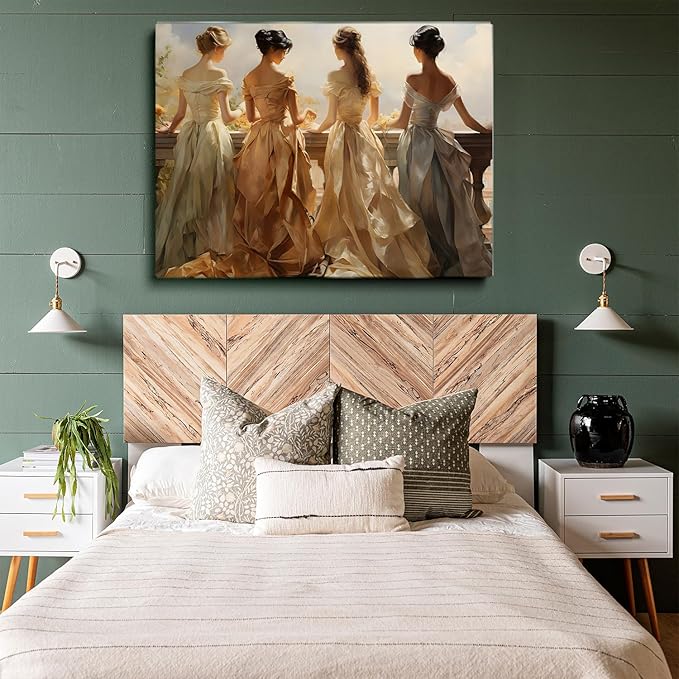 Victorian Women Painting, Vintage Women Print, Antique Wall Decor, Regency Wall Decor, Antique Women Oil Painting, Victorian Wall Art,Girls Dormitory, Bedroom Room Decor20x30 Framed