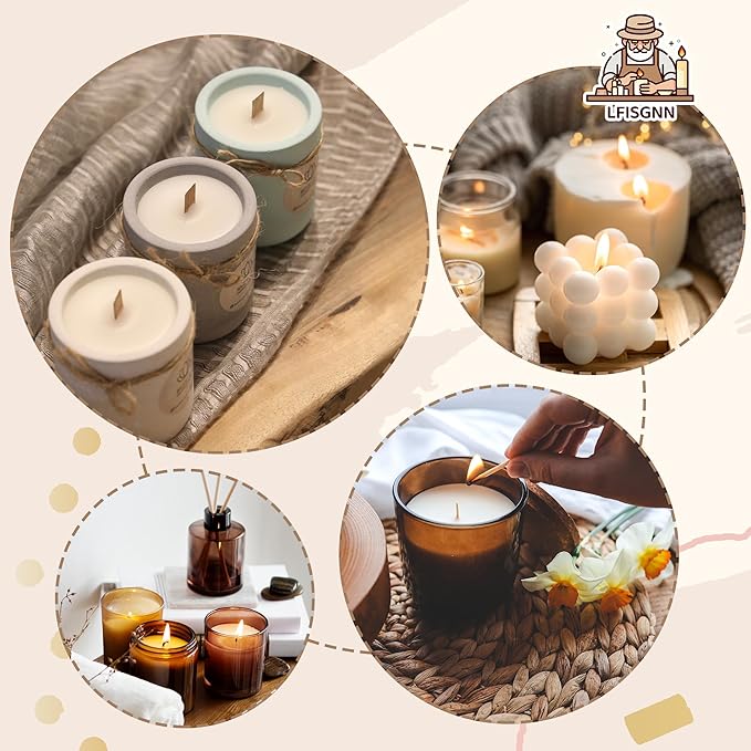 LFISGNN DIY Complete Candle Making Kit with Smart Wax Melter, Candle Making Supplies and Packaging Supplies Full-Set Kit for Making Candles for Art & Craft
