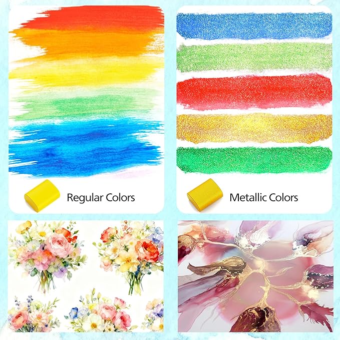 Caliart 128 Colors Watercolor Paint Set Portable, for Adults Artists Professionals Teen Girls Boys Beginners, Art Supplies Watercolor Painting Kit Sketch Coloring Drawing Christmas Gifts