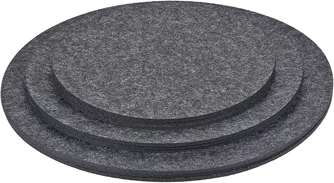 MECCANIXITY Plant Coasters 8 10 12 Inch Reversible Absorbent Waterproof Round Felt Pad Mat, Gray 9in1 Set