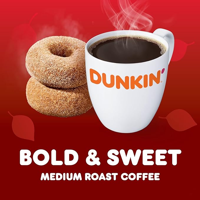 Dunkin’ Apple Cider Donut Artificially Flavored Coffee, Keurig K-Cup Pods, 10 Count Box (Pack of 6)