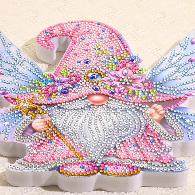 Tabletop Diamond Art Kits for Adults - Angel Gnome Diamond Painting Figurines Ornaments, DIY 5D Diamond Art Statues Diamond Dots Sculpture Special Shaped Paintings with Diamonds Gem Art and Crafts