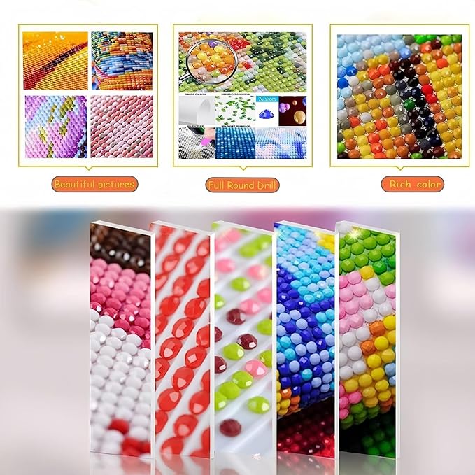 Diamond Art Kits for Adults Family Affection, DIY 5D Diamond Painting Kit for Beginners, Mom Daughter Full Round Drill Gem Art Dots for Adults, Diamond Dots Paintings Crafts Home Wall Decor 14X14 Inch