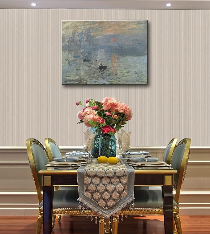 msspart Impression Sunrise, Claude Monet Oil Painting Reproduction Seascape Artwork, Giclee Canvas Prints Wall Art for Home Decor