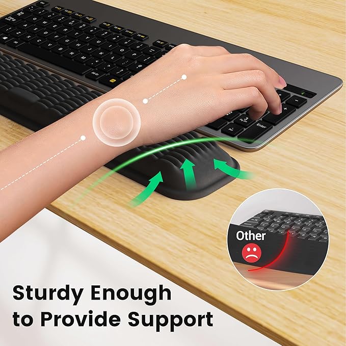 Mekass TKL Keyboard Wrist Rest, Super Soft Memory Foam Ergonomic Computer Wrist Support Pad, Comfortable Desk Wrist Cushion, Laptop Keyboard Arm Hand Rest for Wrists Pain Office Gaming Typing (Pink)