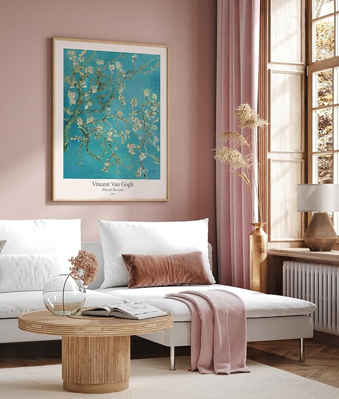 Monem Art Vintage Van Gogh Poster - Retro Almond Blossoms Print - Impressionism Art - Fine Art - Classic Painting Art - Flower Art - Floral Bedroom or Office Wall Decor - 18x24 UNFRAMED Wall Art