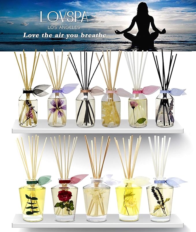 LOVSPA REVITALIZE Mandarin Lime & Basil Diffuser Oil - Essential Oils for Diffuser Refill & Air Freshener Room Spray - Long-Lasting & Natural Home Fragrance, Scented Oil for Diffusers, USA Made, 4oz