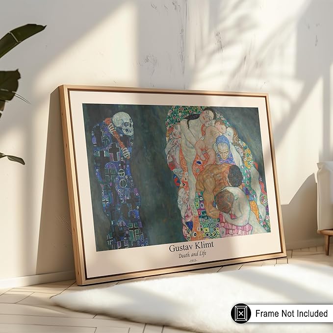 Poster Master Vintage Gustav Klimt Poster - Retro Death and Life Print - Art Nouveau - Symbolism Art - Abstract Art - Aesthetic Art - Classic Painting - Living Room Decor - 24x32 UNFRAMED Wall Art