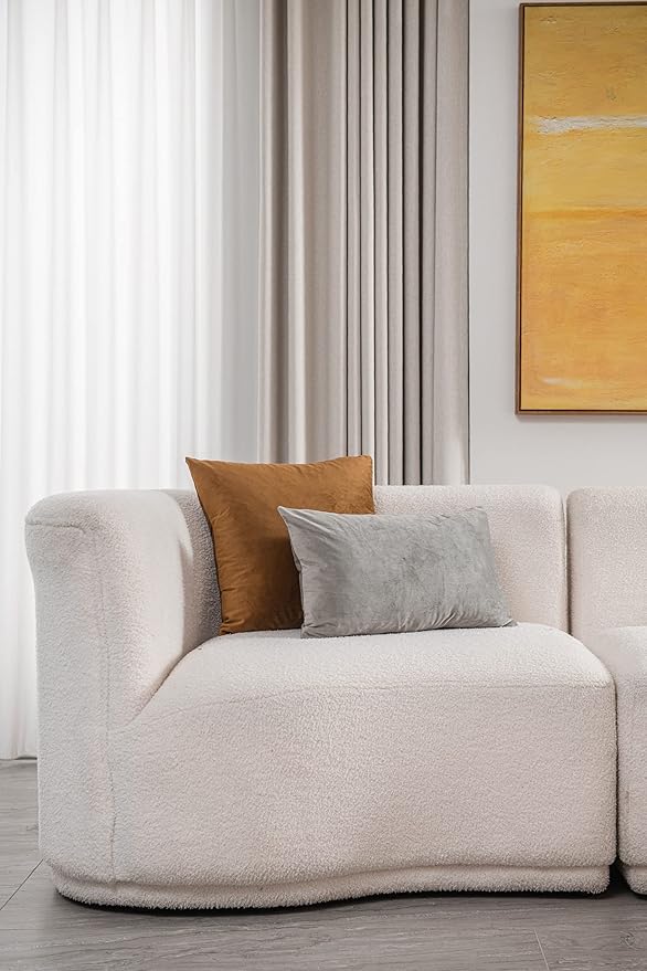 Decorative Pillow Cases 12x20 Light-Grey: 2 Pack Cozy Soft Velvet Rectangular Throw Pillow Covers for Farmhouse Home Decor