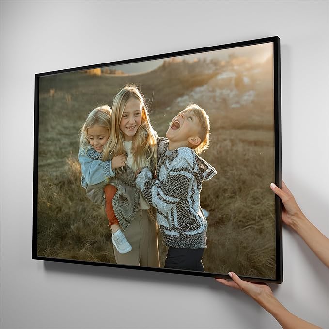 Mixtiles Official Custom Photo Tiles - Magnetic Wall Frames - Adhesive Sticker, no Nails - Personalized Printed Photos - Various Sizes and Frames - 36x27-1-Tile - Normal Black