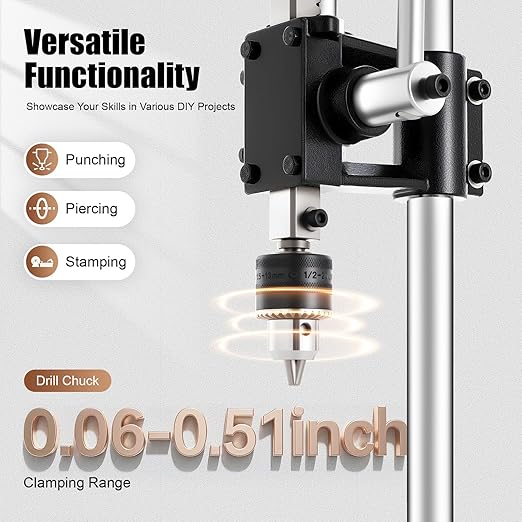 Leather Press, Leather Embossing Machine, Manual Press Puncher with PP Plate and Aluminum Plate, for DIY Craft, Punching, Pronging, Stamping Process