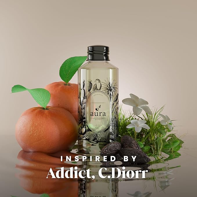 A U R A - Antibes Fragrance Oil for Waterless Scent Diffuser - Inspired by D.ior-Addict | (6.7 fl oz, 200 ml) Pure Essential Oil Blends for Aromatherapy Diffuser & Hotel Collection Oil Diffuser