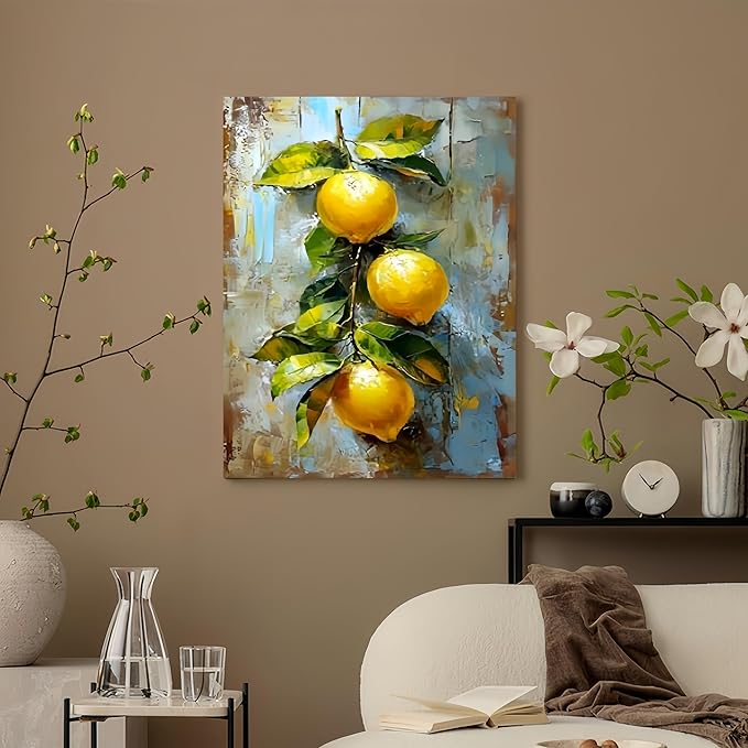 GXGLLPZBY Painting by Numbers for Adults Beginner,Refreshing Lemon Adult Paint by Number Kits on Canvas,DIY Oil Acrylic Number Painting Kit Home Wall Decor 15.7X19.7 inch