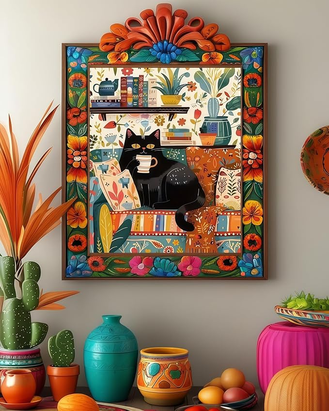 CSZPPQAF Black Cat Paint by Numbers Kit for Adults Beginner, Animals Paint by Number Kits on Canvas, DIY Easy Acrylic Watercolor Oil Painting by Numbers for Home Wall Decor 16X20inch