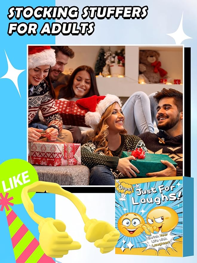 Christmas Stocking Stuffers for Teens Girls Women Adults Gifts: Lazy Cell Phone Holder for Desk Unique Gesture Phone Stand Gifts for Teenager Boys Men Funny Gag Gift Who Have Everything White Elephant