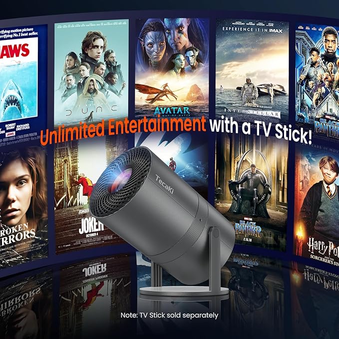 Mini Portable Projector with WiFi and Bluetooth,Support Movie Projector 1080P HD,Auto Keystone Correction,180° Rotatable,Compatible with TV Stick, HDMI, USB, Smartphone, Laptop (Grey)