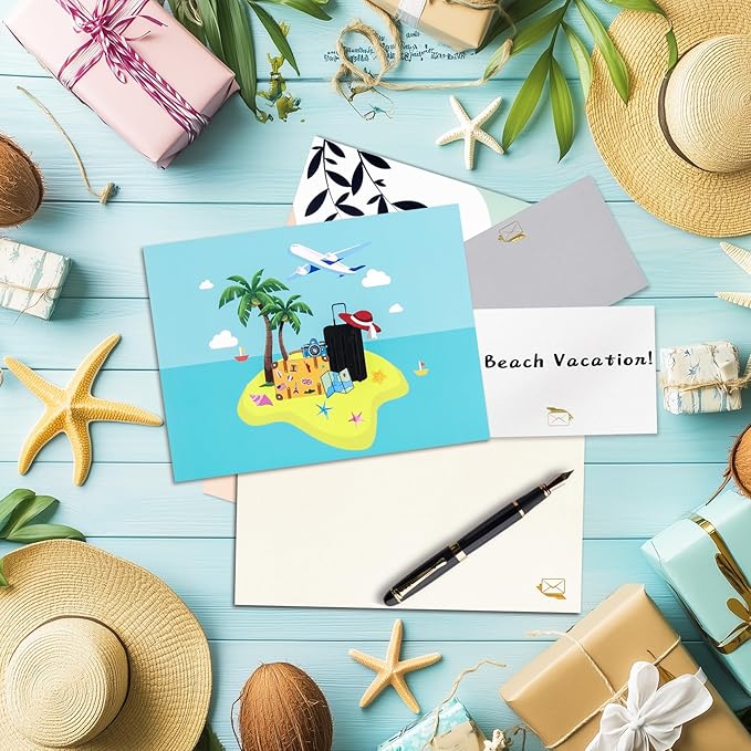 GREETING ART Travel Pop Up Card, Beach Birthday Card, Happy Retirement Card, Travel Themed Greeting Cards for Anniversary, Thank You, Thinking of You, Graduation, Valentine's Day
