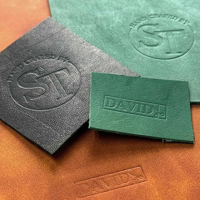 XRLSG Custom Leather Stamp Personalized Leather Brass Embossing with Logo Text Hammer Press Leathercrafting Tool Gift for Leather Craftsman Dad Husband Boyfriend