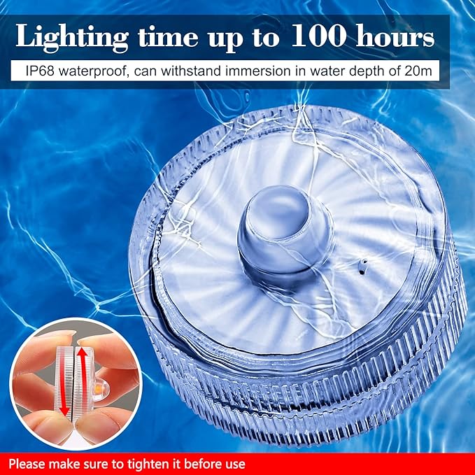 HL Submersible LED Light,Warm White Small LED Light,100 Hours Waterproof Flameless Led Lights Battery Powered for Wedding Home Vase Festival Party Decoration 12pcs (Built-in 24 Batteries)