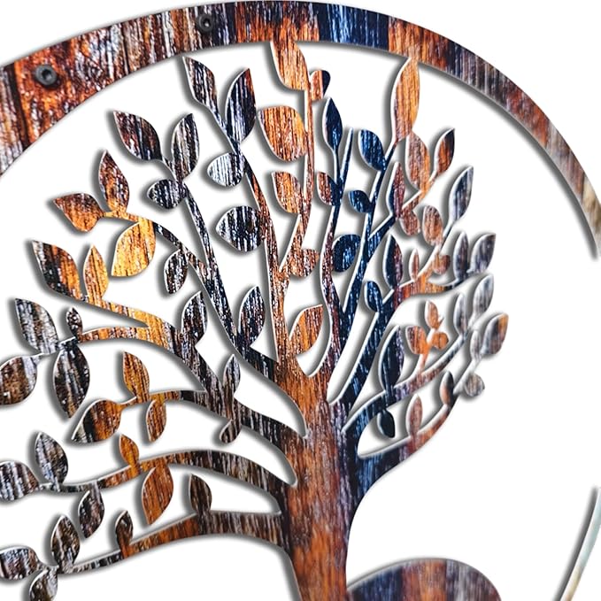 Venodeco Yin Yang Tree of Life Wall Decor – Indoor & Outdoor Use | 2mm Laser-Cut Steel with UV Printed Design | Elegant Wall Art for Home, Garden, Living Room, Office | Floating Effect, Easy to Hang