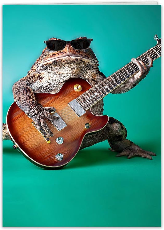 Funny Happy Birthday Greeting Card for guys, girls, friends, family and coworkers who Toadally Rock