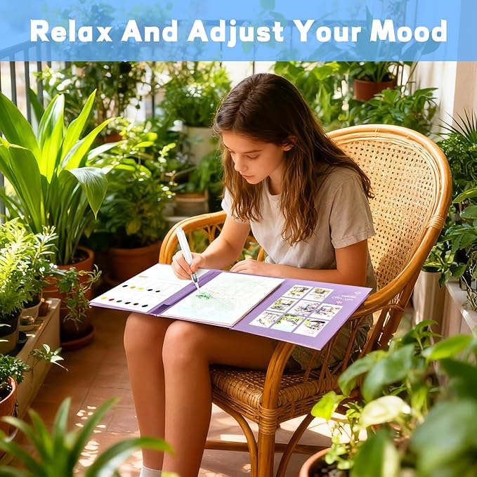 2026 New Creative Stress Relief Kit Watercolor Painting Book,DIY 3-Fold Watercolor Pad, Relax and Adjust Your Mood, for Beginners and Enthusiasts (Animals)