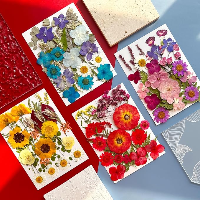 110 Pcs Pressed Dried Flowers for Resin Molds, Real Natural Flowers Leaves and Butterfly Bulk for DIY Art Nail Crafts, Jewelry, Candle, Soap Making