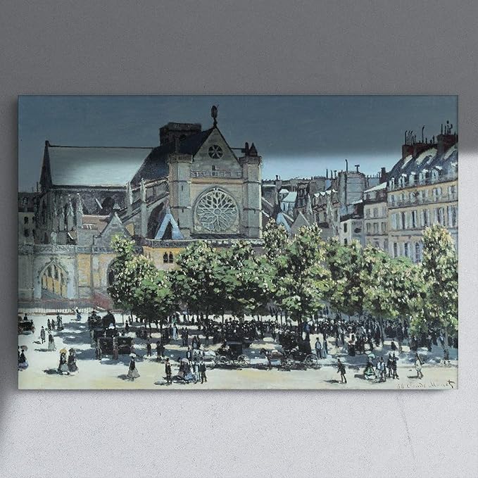 CFIOZYOS 40+ Monet Famous Print Posters St. Germain L'Auxerrois by Claude Monet Impressionism Canvas Poster Wall Art Print Bedroom Decor Office Room Kitchen Decor Gift Unframe 20×30inch(50×75cm)