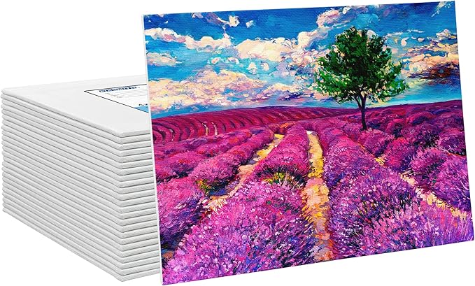 FIXSMITH Canvas Boards for Painting 4x6 Inch, Super Value 24 Pack Mini Canvases, White Blank Canvas Panels, 100% Cotton Primed, Painting Art Supplies
