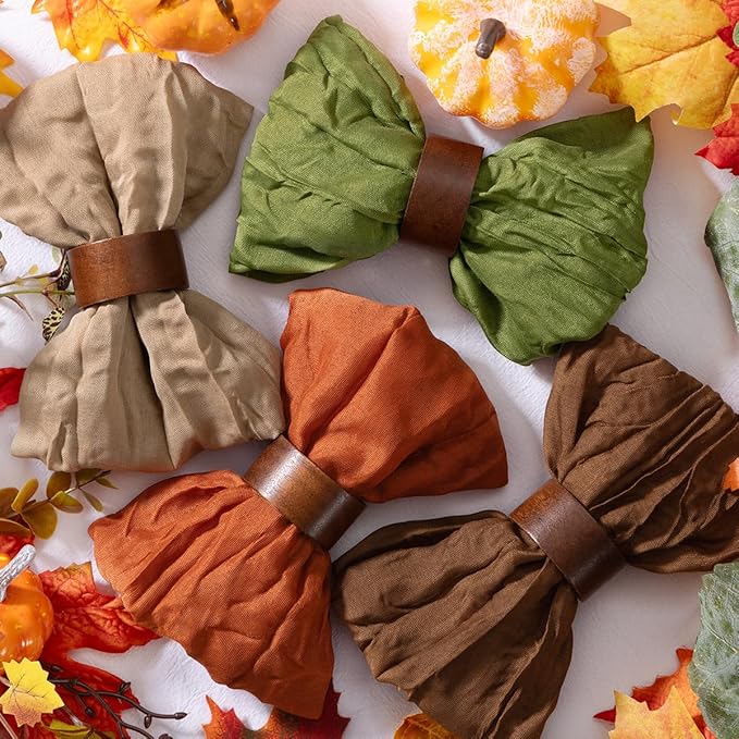 20 Pack Fall Cheesecloth Napkins Washable Thanksgiving Cloth Napkins Set of 20 Cotton Gauze Dinner Table Napkins Bulk 21x21 Inches for Friendsgiving Wedding Bridal Baby Shower Party Decor