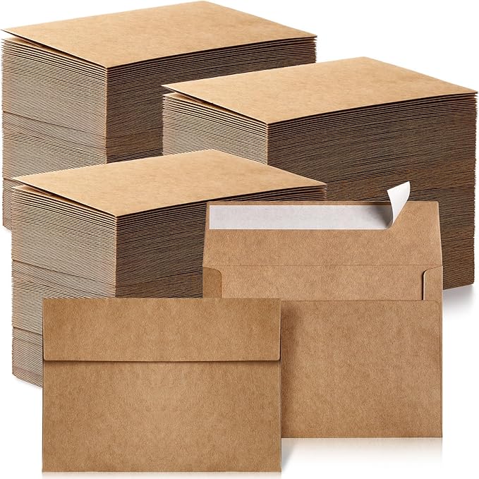 Fainne 1000 Pack Brown Envelopes Bulk, Kraft Envelopes for Invitation, 120 GSM Gift Card for Office, Gift, Party, Baby Shower, Wedding (A4,4.25 x 6.25")