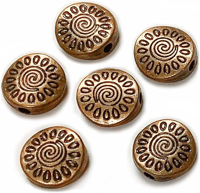Copper Round Flat Bead Jewelry Spacer Beads Kit Jewelry Findings Beading Assortment DIY Accessories for Bracelet Necklace Jewelry Making 10mm Bead Spacers 67Pcs