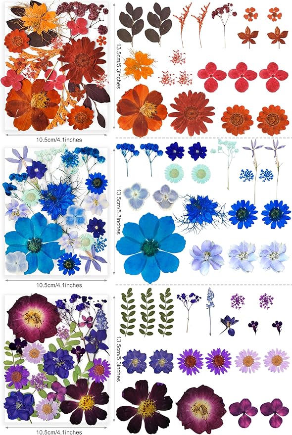 320PCS Dried Pressed Flowers Bulk for Resin, YouthBro Real Natural Pressing Flowers with Two Sheets Butterfly Stikers for Mold DIY Art Crafts,Home Décor,Cherish