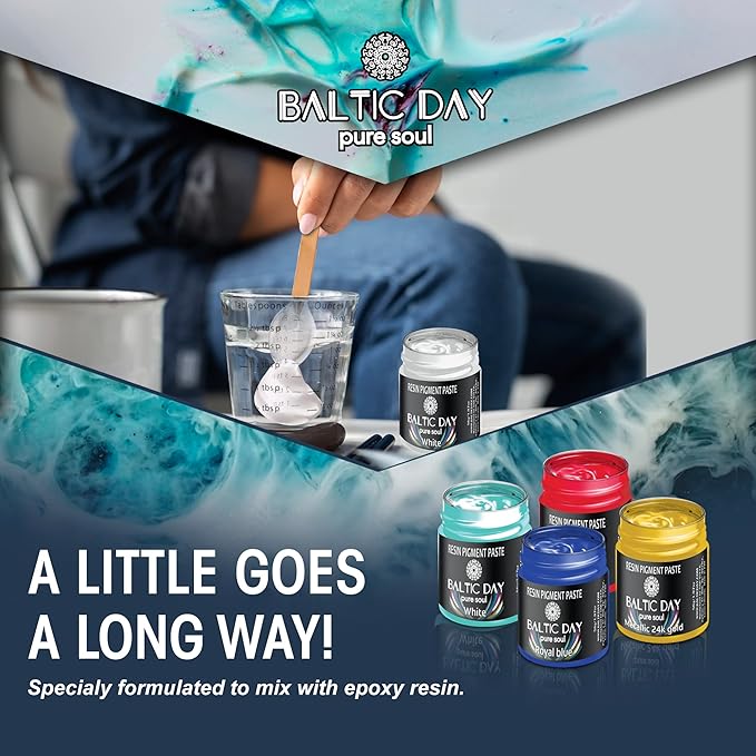 BALTIC DAY 30 Pigment Pastes for Epoxy Resin Set - Opaque Resin Pigment - Epoxy Dye Paste - Mica Powder Paste